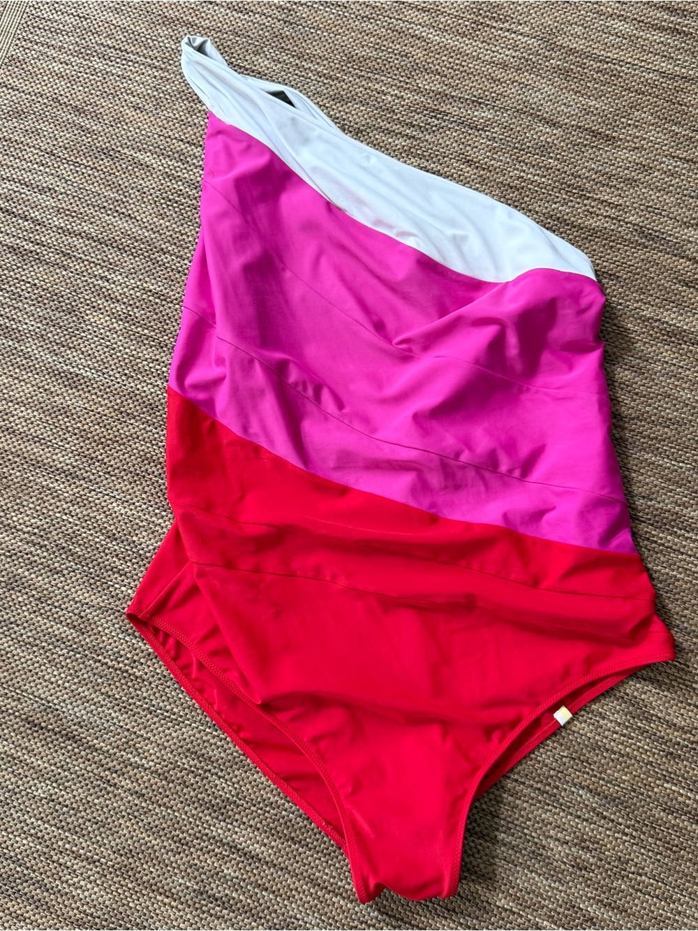 Summersalt The Sidestroke One Shoulder Swimsuit Pink White Womens 22.